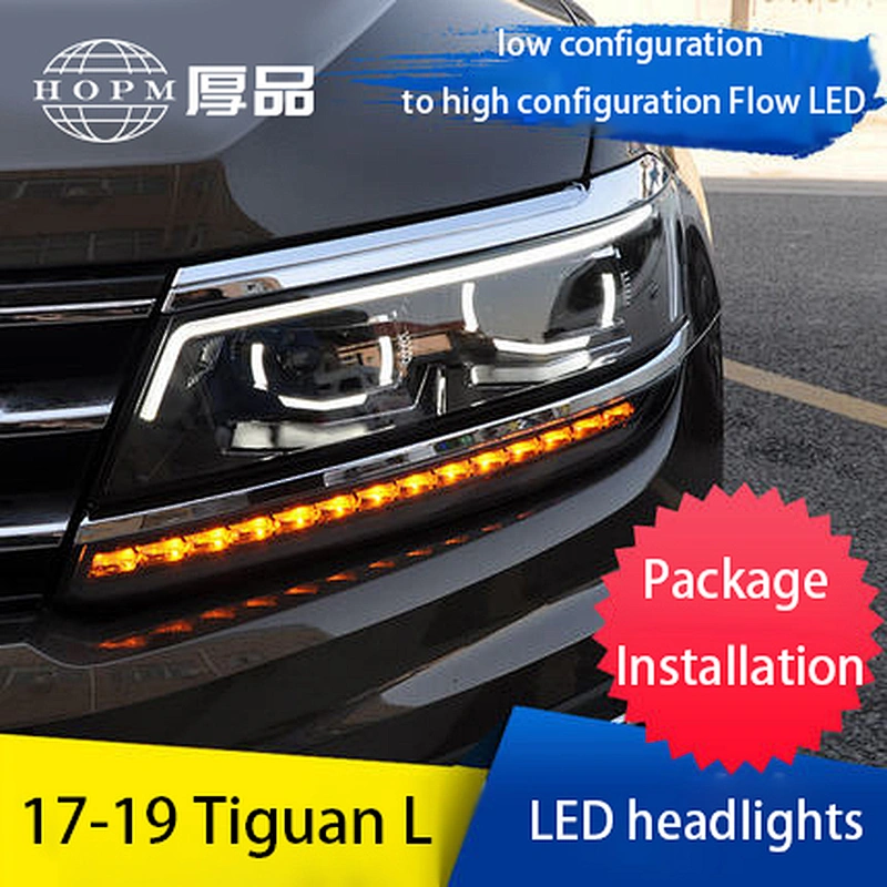 Headlight assembly xenon headlight conversion LED daytime running light lens tuning light for 17-19 models Volkswagen TiguanL