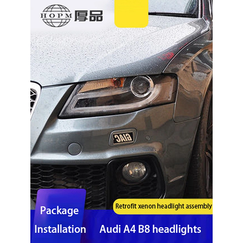 Headlight assembly Retrofit lens LED light band tuning light for 09-12 models Audi A4L B8