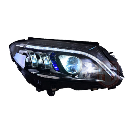Headlight Assembly Full LED Tuning Light Source Retrofit Streaming Turn Signal for 15-21 Mercedes-Benz C-Class W205