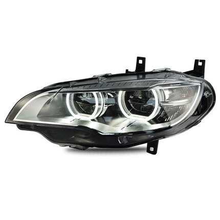 Headlight assembly modification old to new LED headlights angel eyes daytime running lights for 08-13 models  BMW x6