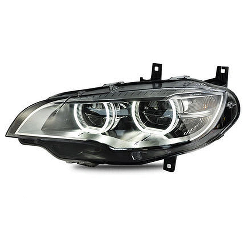 Headlight assembly modification old to new LED headlights angel eyes daytime running lights for 08-13 models  BMW x6