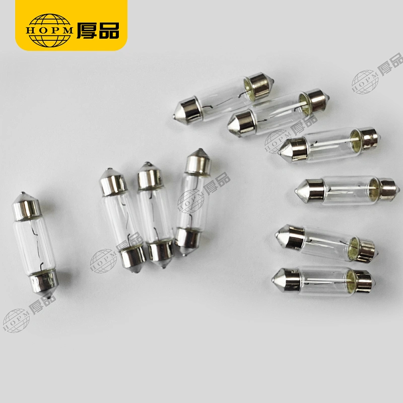 Double Tip Bulb Car Lamp Auto Light 11X36mm 12V 5W Copper base White Light 300 Hours Life For Car Reading Light