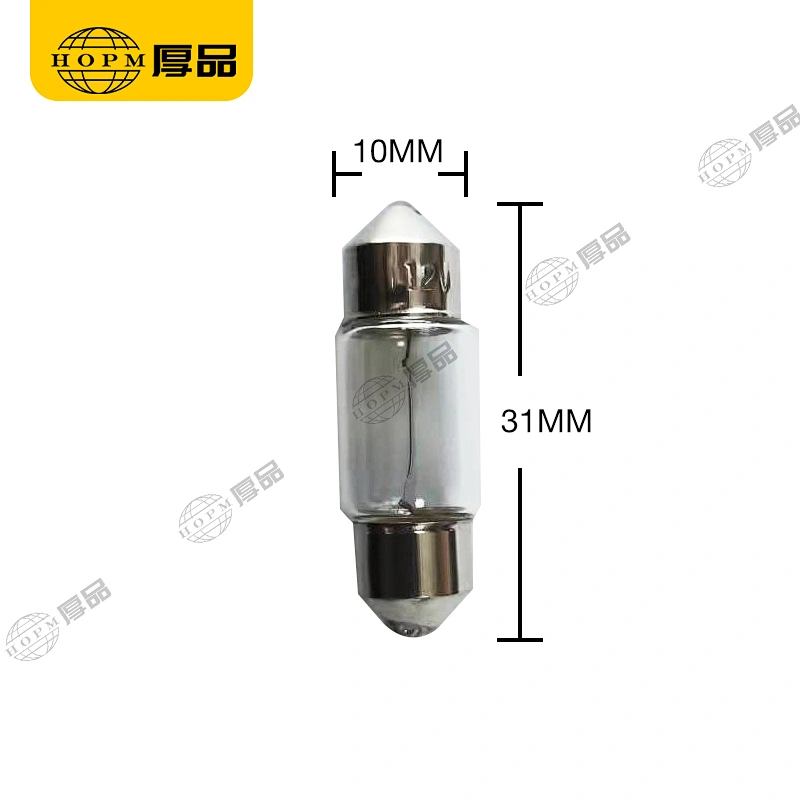 Double Tip Bulb Car Lamp Auto Light 10X31mm 12V 10W Copper base White Light 300 Hours Life For Car Reading Light