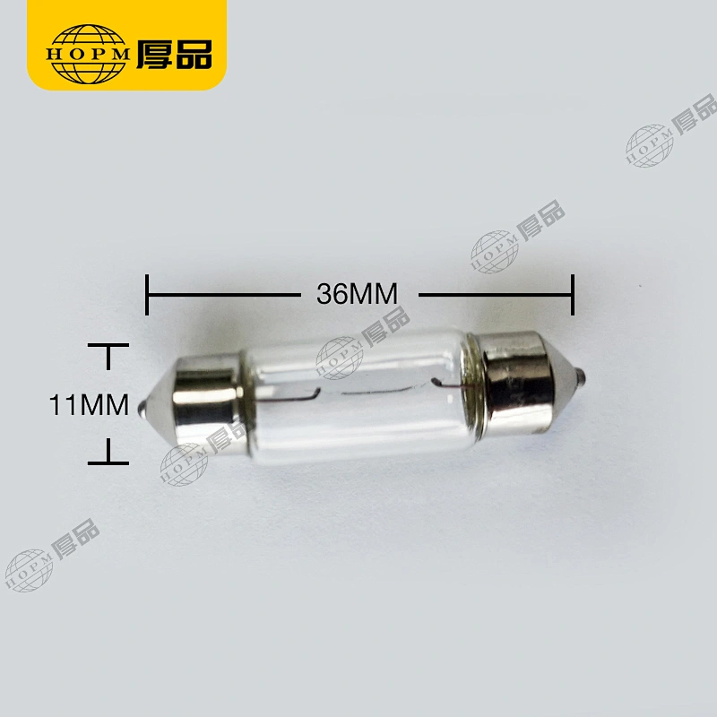 Double Tip Bulb Car Lamp Auto Light 11X36mm 12V 5W Copper base White Light 300 Hours Life For Car Reading Light
