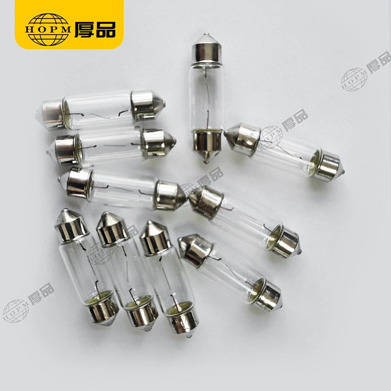 Double Tip Bulb Car Lamp Auto Light 11X36mm 12V 5W Copper base White Light 300 Hours Life For Car Reading Light