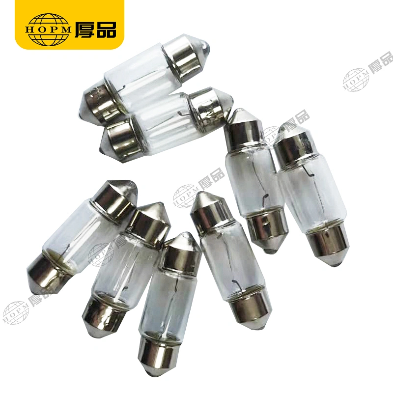 Double Tip Bulb Car Lamp Auto Light 10X31mm 12V 10W Copper base White Light 300 Hours Life For Car Reading Light
