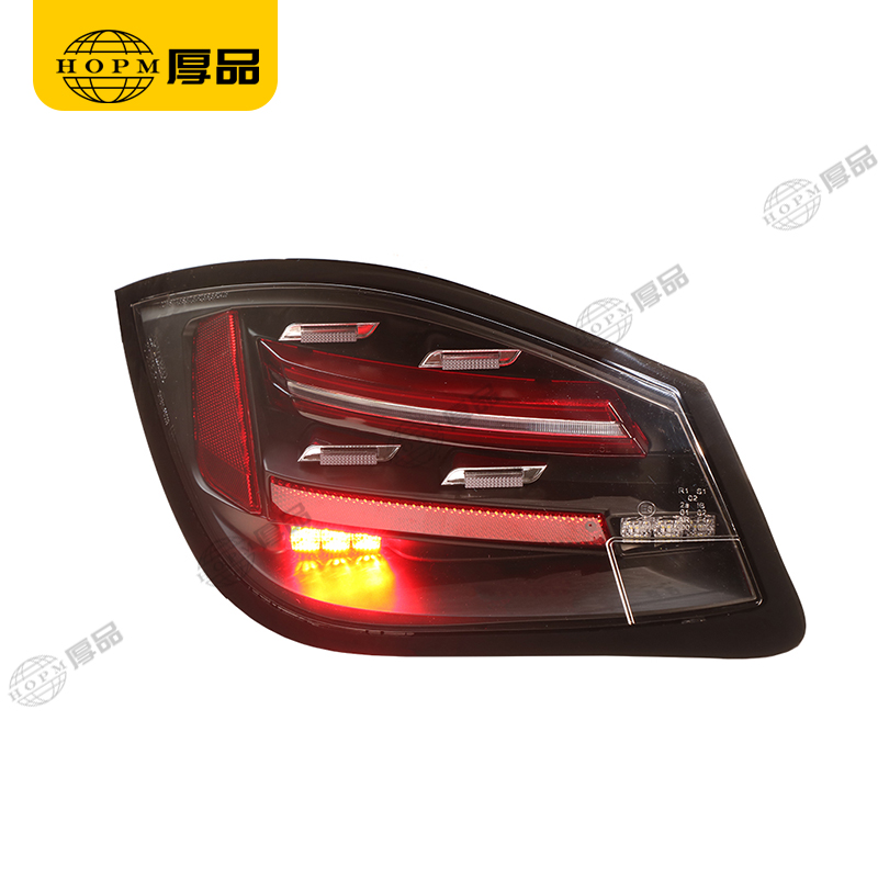 Taillight Assembly Tuning Light Modified LED Tail Light Transparent Black Background Turn Signal Horse Racing For 987.2 09-12