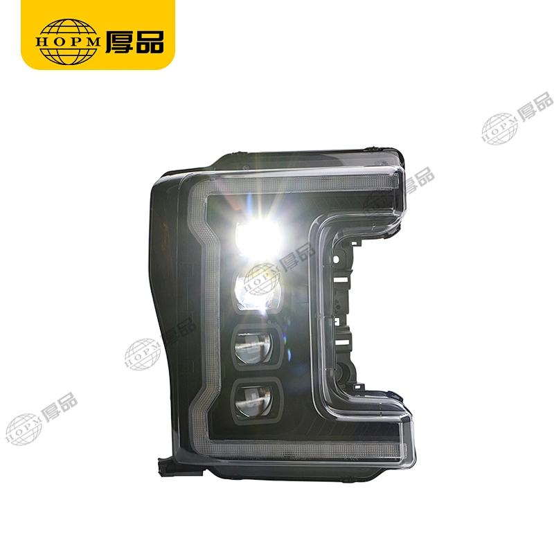 Headlight Assembly Tuning Light Modified All LED Light Black Background Original Car Halogen Version For F250 17-UP