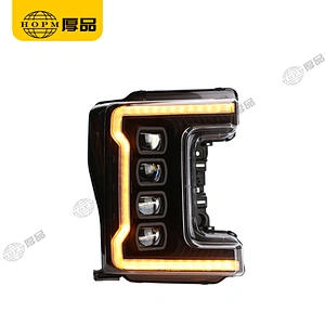 Headlight Assembly Tuning Light Modified All LED Light Black Background Original Car Halogen Version For F250 17-UP