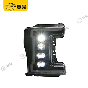 Headlight Assembly Tuning Light Modified All LED Light Black Background Original Car Halogen Version For F250 17-UP