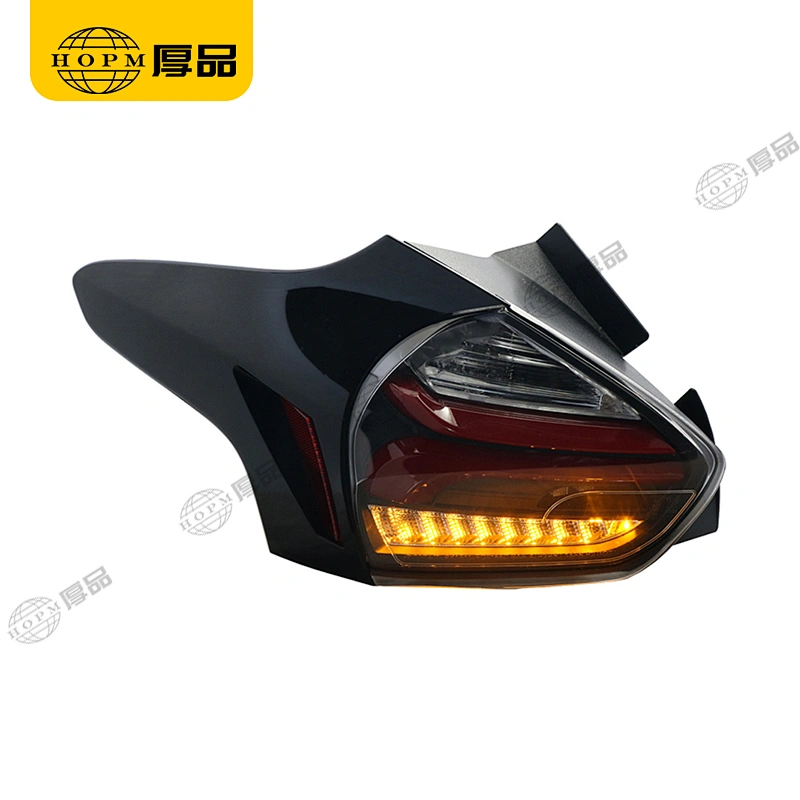 Taillight Assembly Tuning Light Modified LED Tail Light Turn Signal Horse Racing Black Background Red Light For Fo-cus 15-