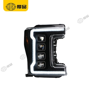 Headlight Assembly Tuning Light Modified All LED Light Black Background Original Car Halogen Version For F250 17-UP