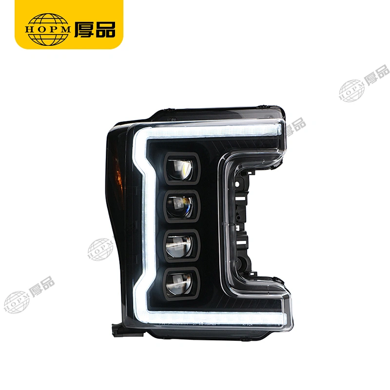 Headlight Assembly Tuning Light Modified All LED Light Black Background Original Car Halogen Version For F250 17-UP
