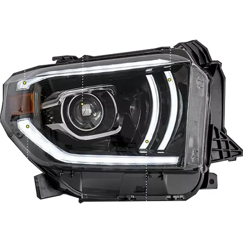 Headlamp Assembly Daytime Running Light Double Light Lens Modified Xenon For Toyota Tundra 2014-2018