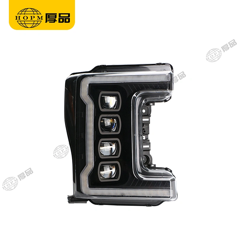 Headlight Assembly Tuning Light Modified All LED Light Black Background Original Car Halogen Version For F250 17-UP