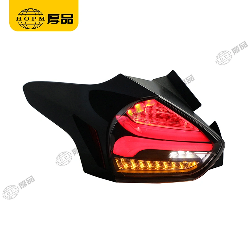 Taillight Assembly Tuning Light Modified LED Tail Light Turn Signal Horse Racing Black Background Red Light For Fo-cus 15-