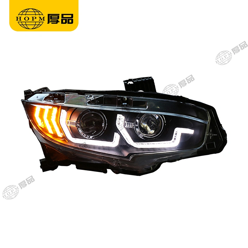 Headlight Assembly Tuning Light Modified Automotive lighting Double Beam Light Turn Signal Horse Racing For CI-VIC 10TH 16-18