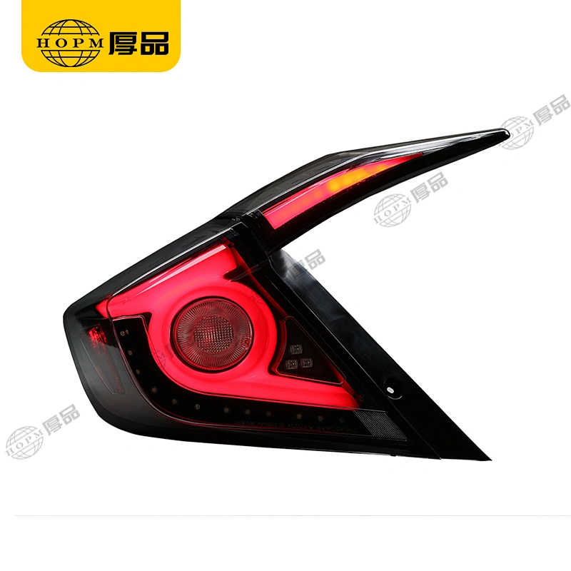 Taillight Assembly Tuning Light Modified LED Tail Light Turn Signal Horse Racing Red Version Black Background For CI-VIC 16-
