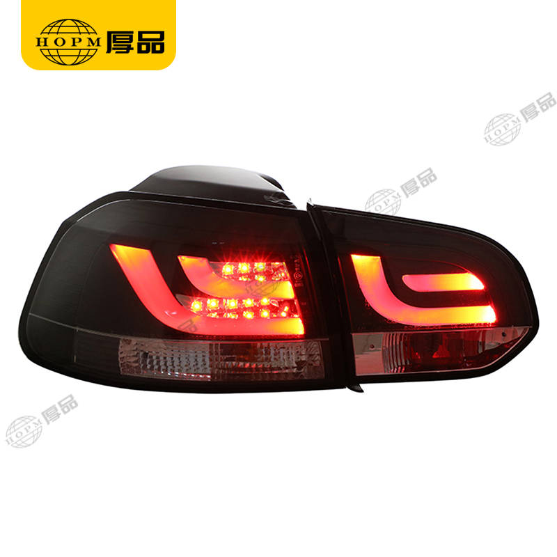 Taillight Assembly Tuning Light Modified LED Tail Light Black Background Red V2 Version For Golf 6 09-12