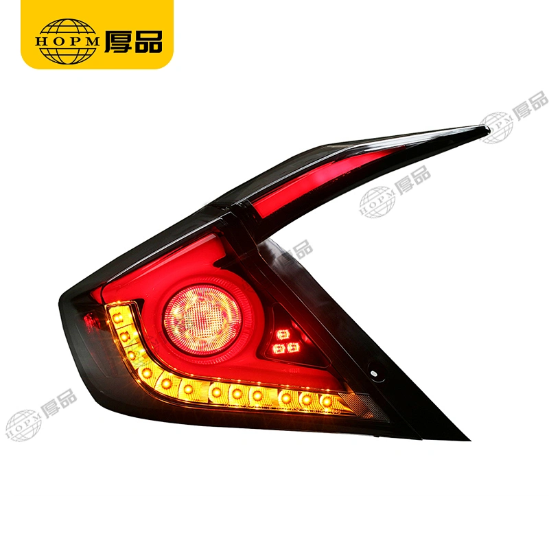 Taillight Assembly Tuning Light Modified LED Tail Light Turn Signal Horse Racing Red Version Black Background For CI-VIC 16-