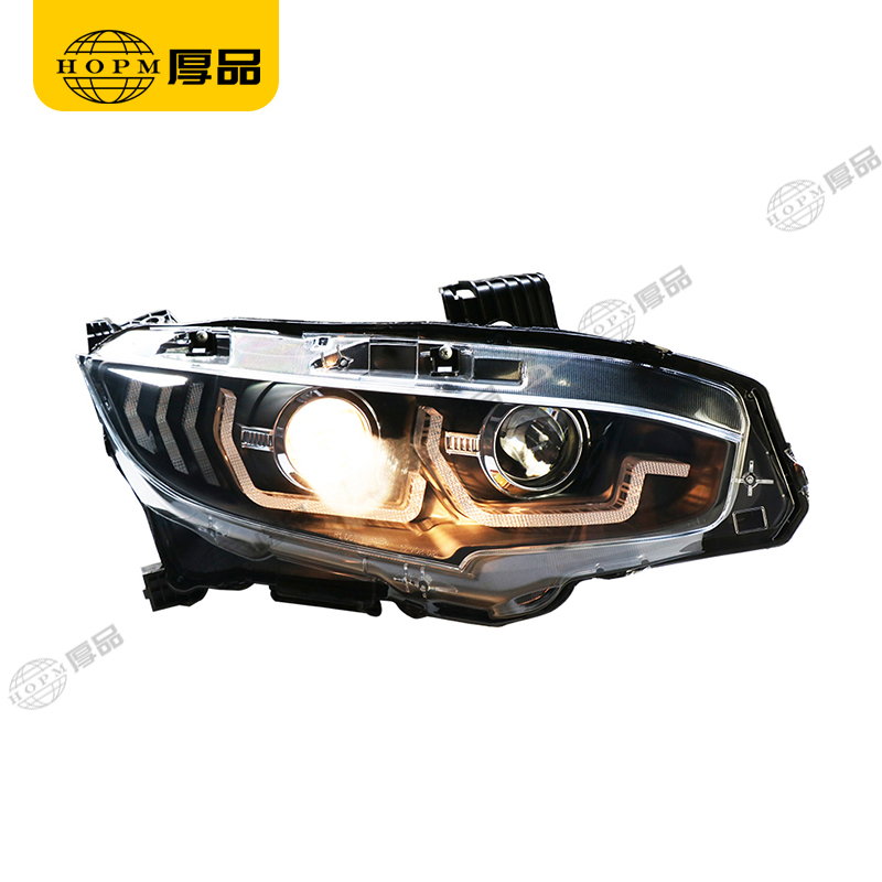 Headlight Assembly Tuning Light Modified Automotive lighting Double Beam Light Turn Signal Horse Racing For CI-VIC 10TH 16-18