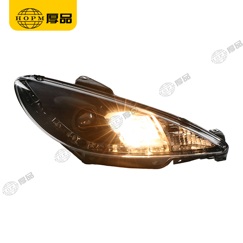 Headlight Assembly Tuning Light Modified Automotive lighting Car Single Beam Light-strip Version For 206 04-08