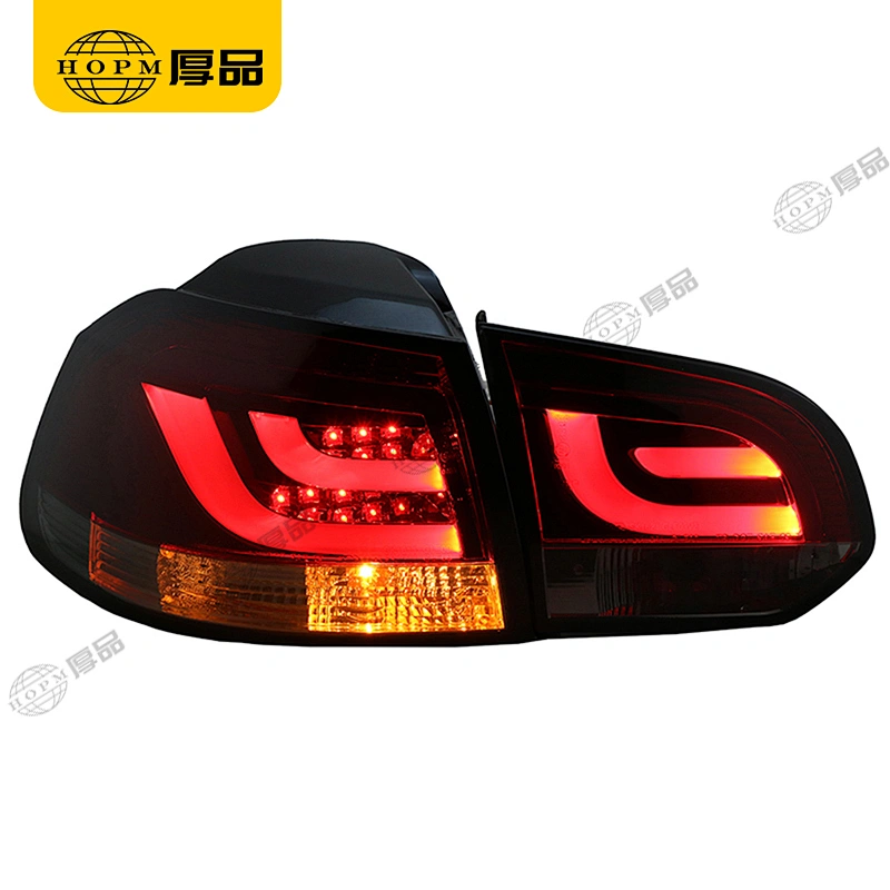 Taillight Assembly Tuning Light Modified LED Tail Light Red Background Blackened For Golf 6 09-12