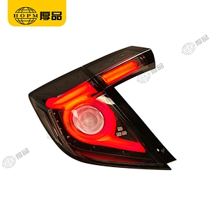 Taillight Assembly Tuning Light Modified LED Tail Light Turn Signal Horse Racing Hatchback Black Background Red For CI-VIC 16-