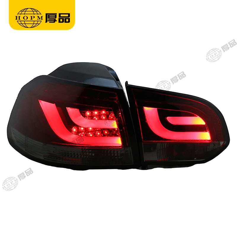 Taillight Assembly Tuning Light Modified LED Tail Light Red Background Blackened For Golf 6 09-12