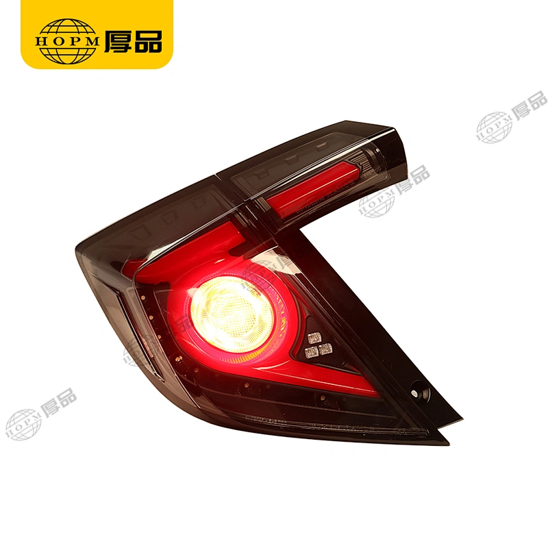 Taillight Assembly Tuning Light Modified LED Tail Light Turn Signal Horse Racing Hatchback Black Background Red For CI-VIC 16-