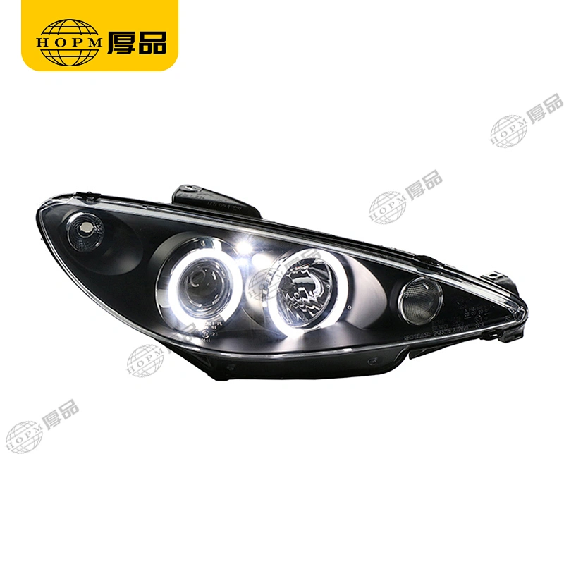 Headlight Assembly Tuning Light Modified Automotive lighting Car Single Beam Light Angel Eyes For 206 04-08
