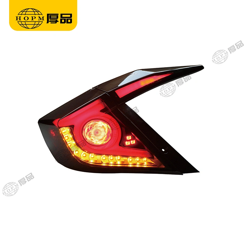 Taillight Assembly Tuning Light Modified LED Tail Light Turn Signal Horse Racing Black Background Blackened For CI-VIC 16-
