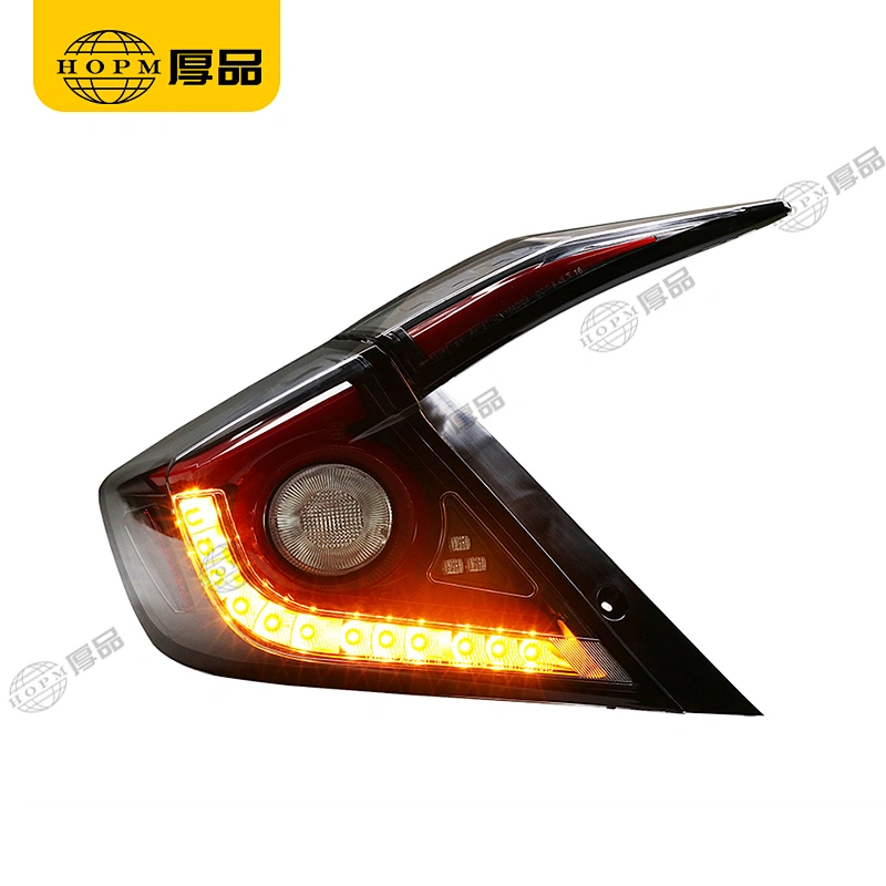 Taillight Assembly Tuning Light Modified LED Tail Light Turn Signal Horse Racing Red Version Black Background For CI-VIC 16-