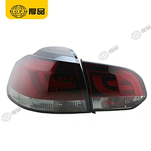Taillight Assembly Tuning Light Modified LED Tail Light Red Background Blackened For Golf 6 09-12