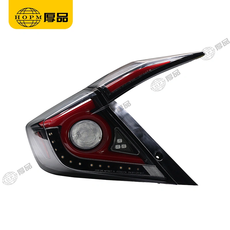 Taillight Assembly Tuning Light Modified LED Tail Light Turn Signal Horse Racing Red Version Black Background For CI-VIC 16-