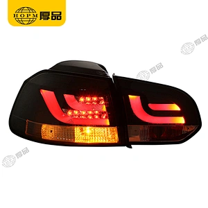 Taillight Assembly Tuning Light Modified LED Tail Light Black Background Red V2 Version For Golf 6 09-12