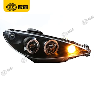 Headlight Assembly Tuning Light Modified Automotive lighting Car Single Beam Light Angel Eyes For 206 04-08