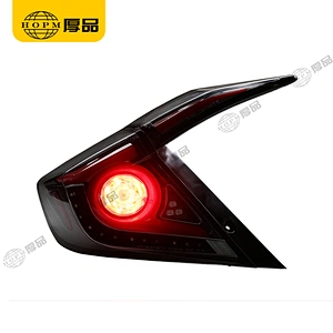 Taillight Assembly Tuning Light Modified LED Tail Light Turn Signal Horse Racing Red Version Black Background For CI-VIC 16-