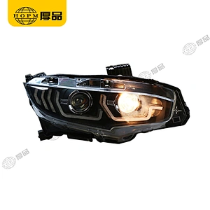 Headlight Assembly Tuning Light Modified Automotive lighting Double Beam A Touch Of Red Horse Racing For CI-VIC 10TH 16-18