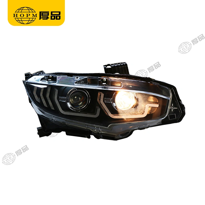 Headlight Assembly Tuning Light Modified Automotive lighting Double Beam A Touch Of Red Horse Racing For CI-VIC 10TH 16-18