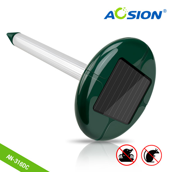AOSION® Ahuyentador de roedores solar campañol de conversión de frecuencia a prueba de agua para exteriores AN-A316DC