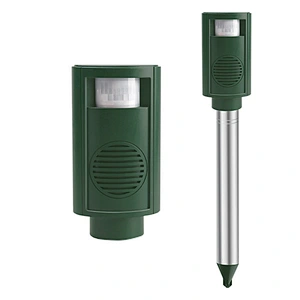 AOSION® Ahuyentador de pájaros ultrasónico alimentado por batería para exteriores con sensor PIR AN-B011-1