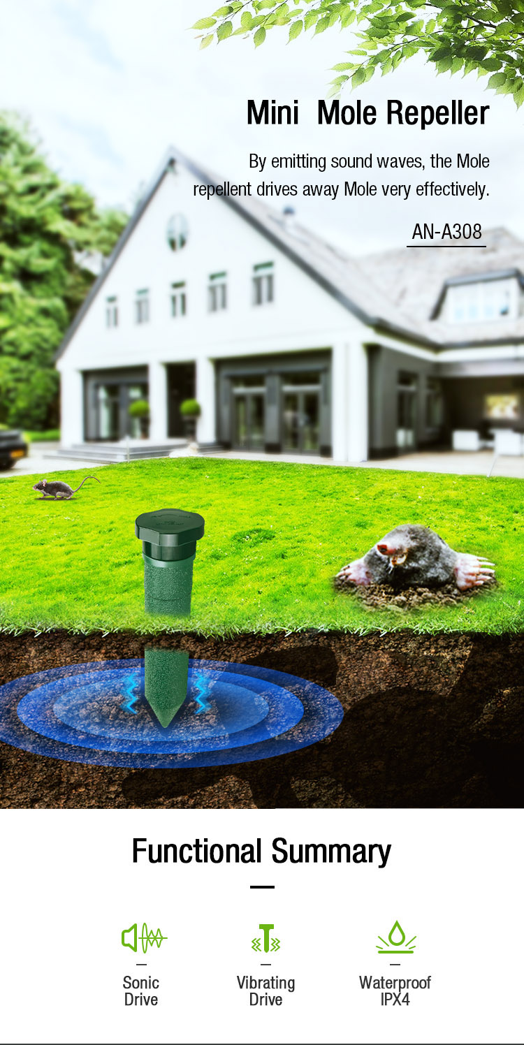 sonic mole repeller manuafacturer