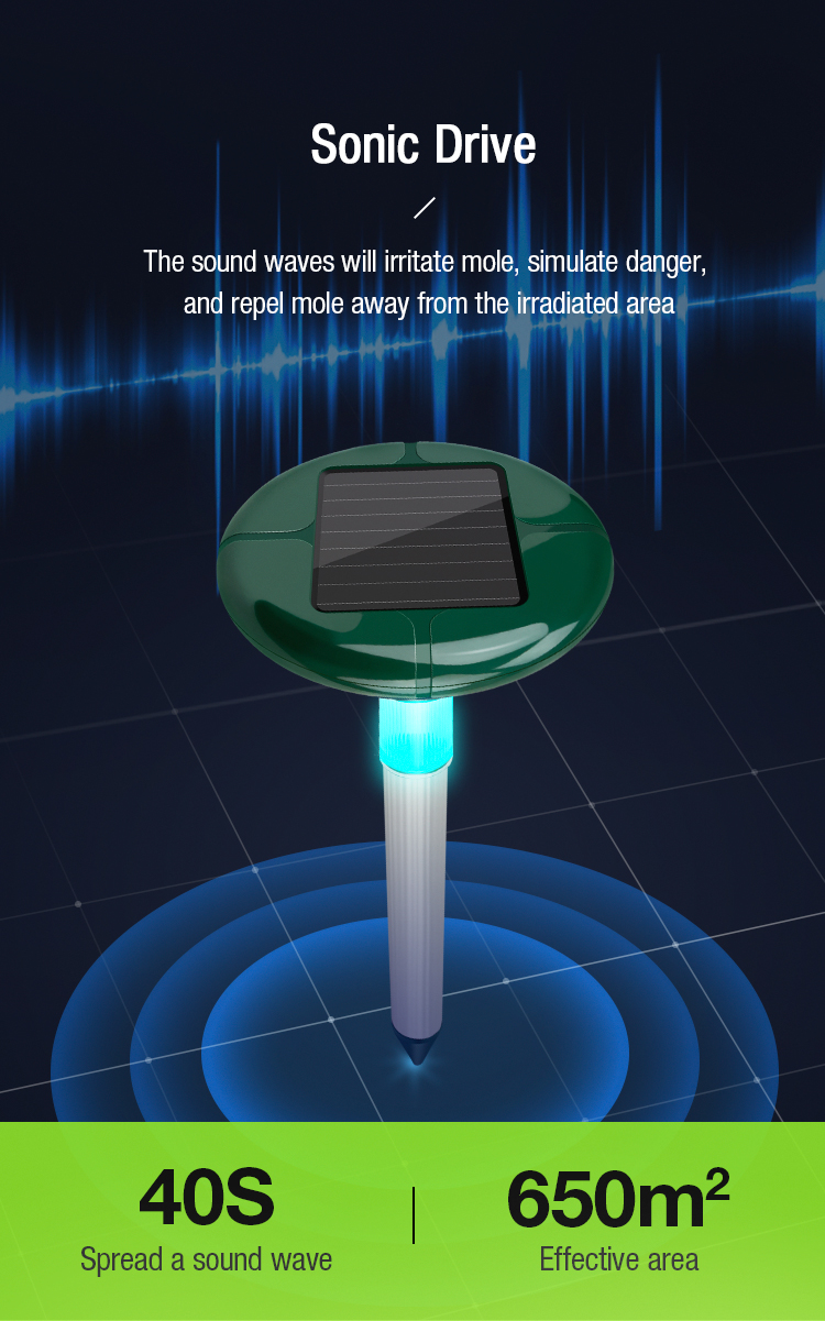 solar mole repeller led light manufacturer
