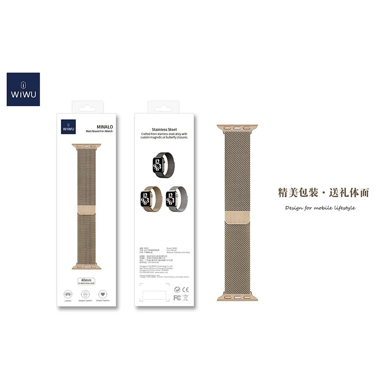 Minalo stainless steel Watch Band
