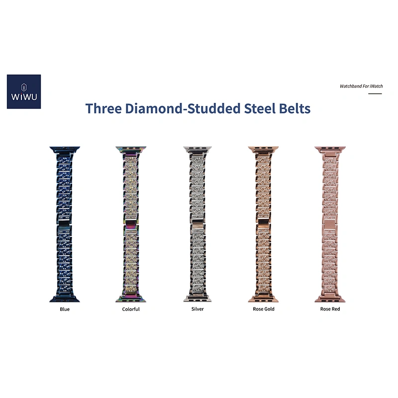 Ultra thin steel watch band three beads