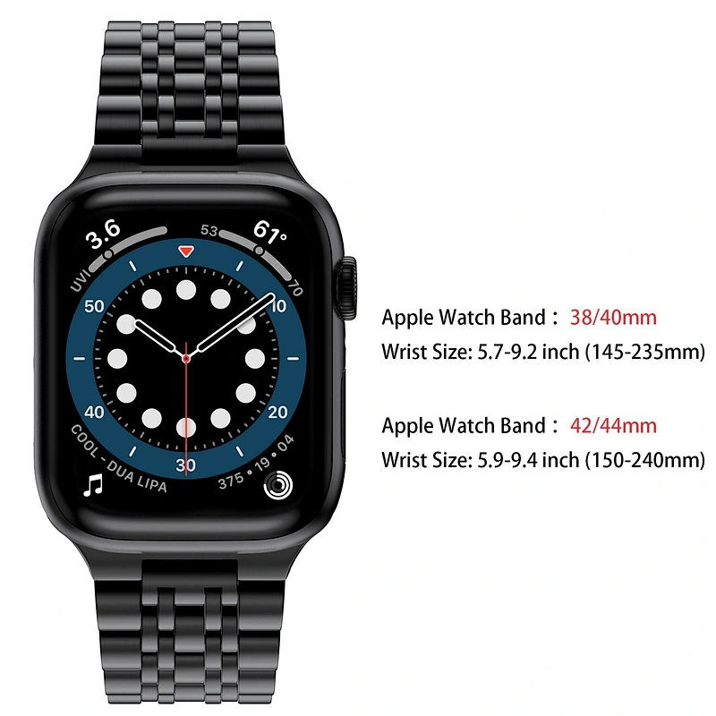 Seven beads steel watch band