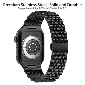 Seven beads steel watch band