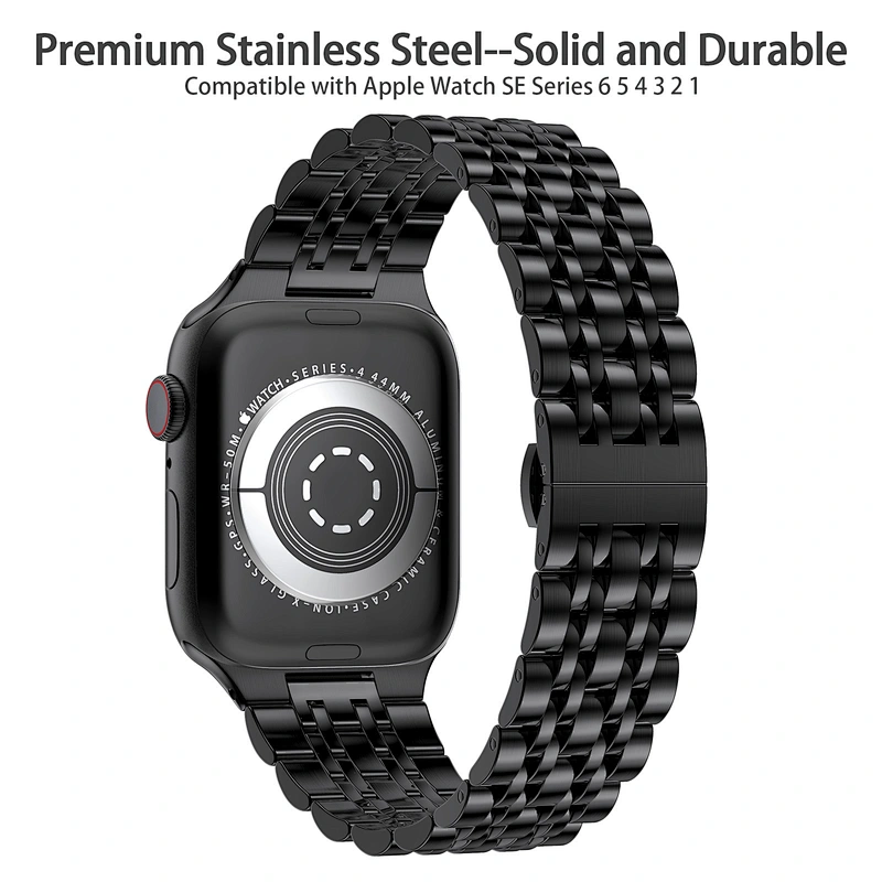 Seven beads steel watch band