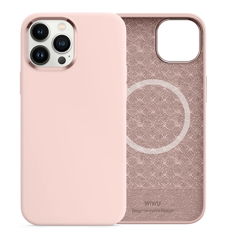 WiWU Skin Touch Liquid Silicone Phone Case for iPhone 13 Pro Magnetic Wireless Charging Full Protective Phone Cover